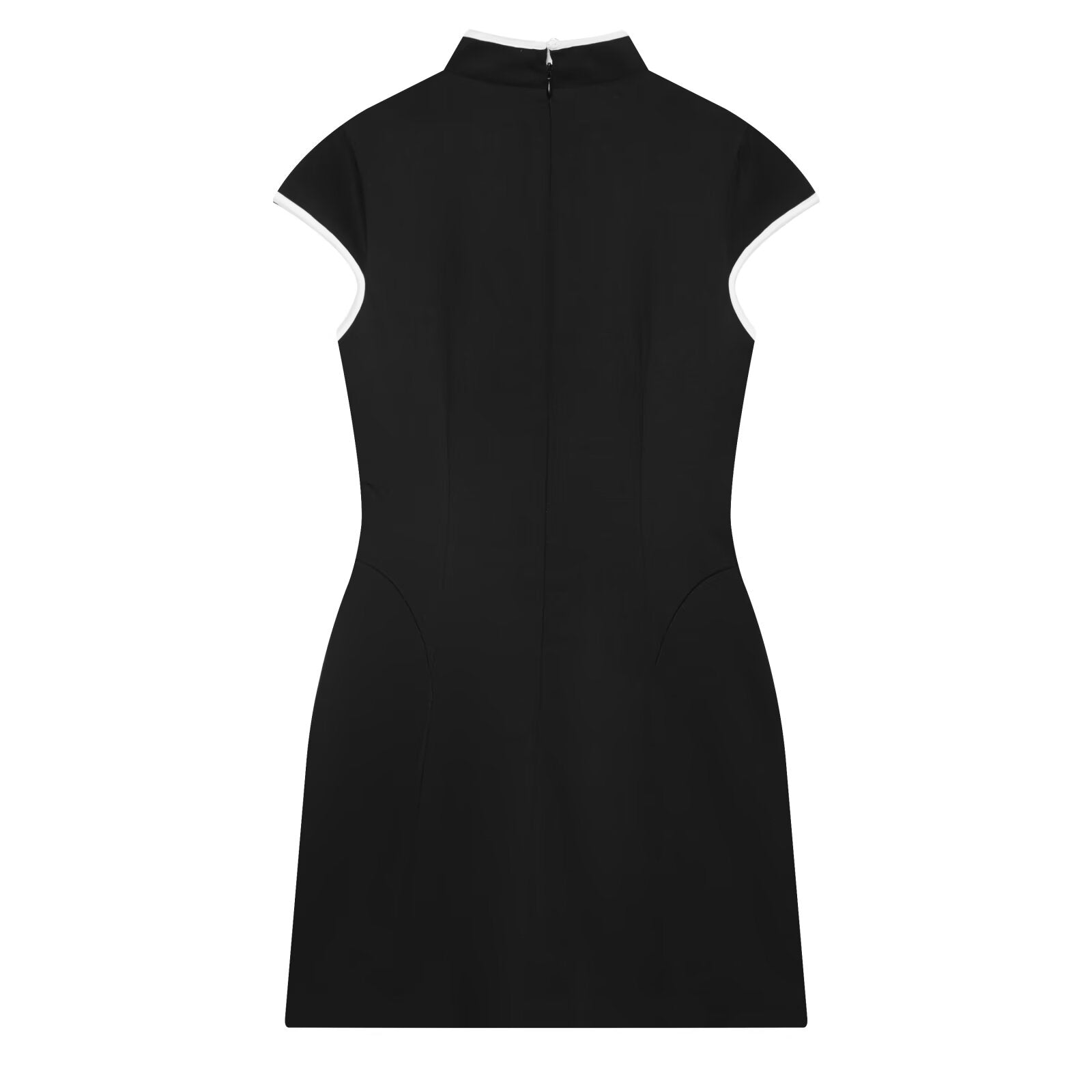 Women's contrasting color trimmed mini dress