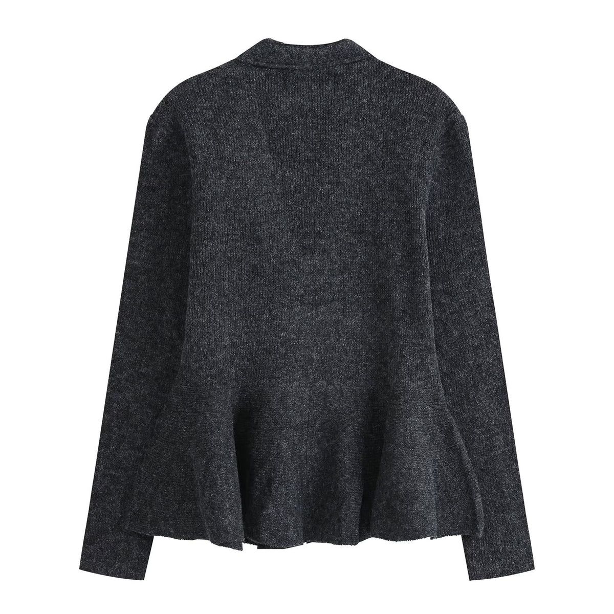 Women's short skirt style hem V-neck zipper Coat