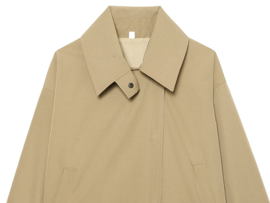Women's casual lapel windbreaker jacket