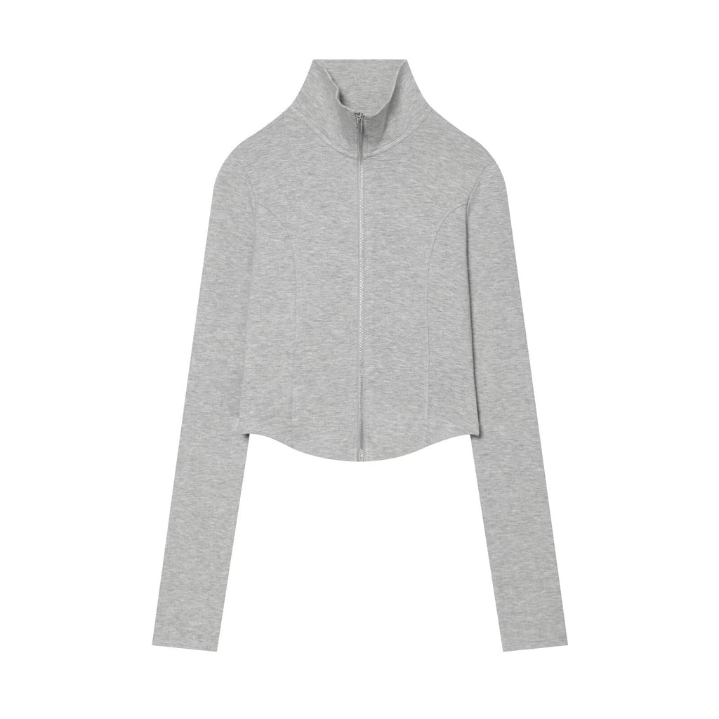 suit Women's 2 pieces slim short zipper sweatshirt+shorts