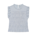 Women's short honeycomb plaid top