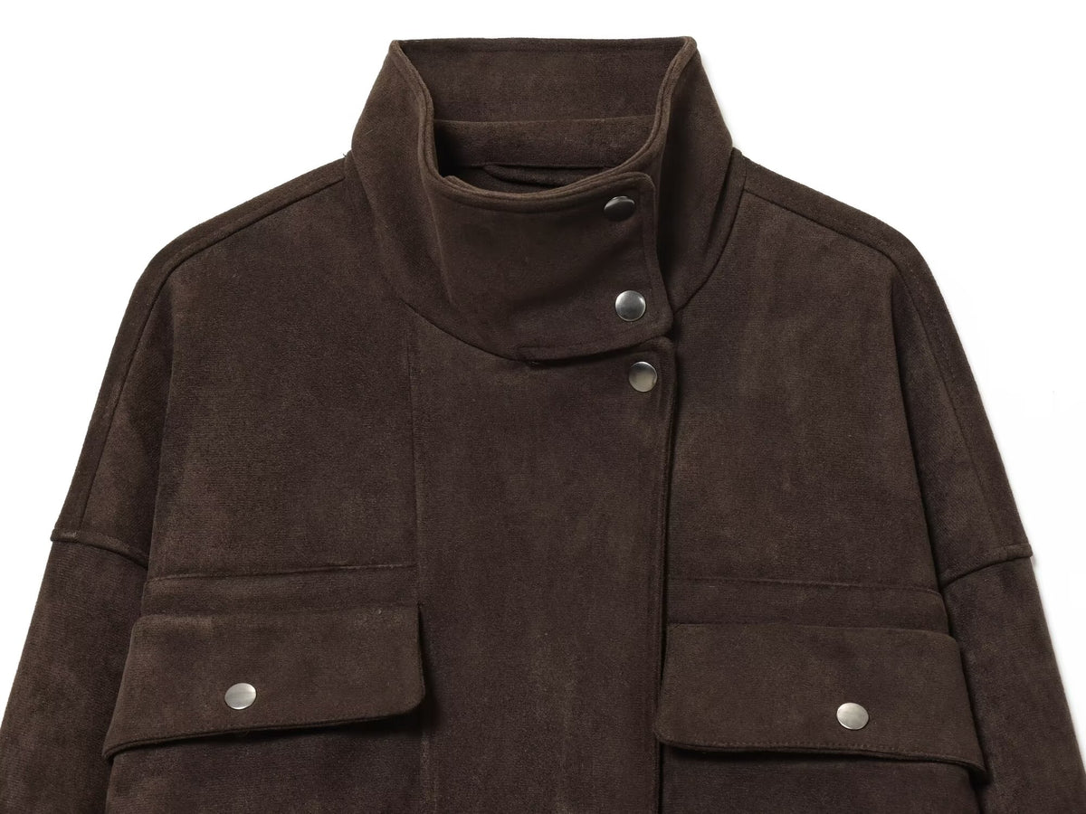 Women's Anti suede effect casual pilot jacket Coat