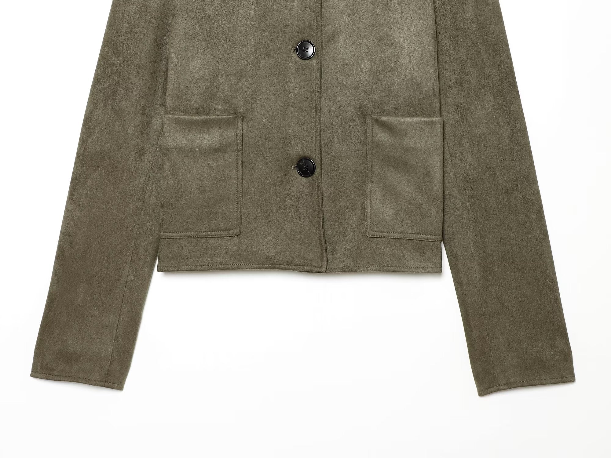 Women's suede lapel breasted short Coat