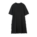 Women's 2025 Fashion O Neck Short Sleeve Knitted Mini Dress