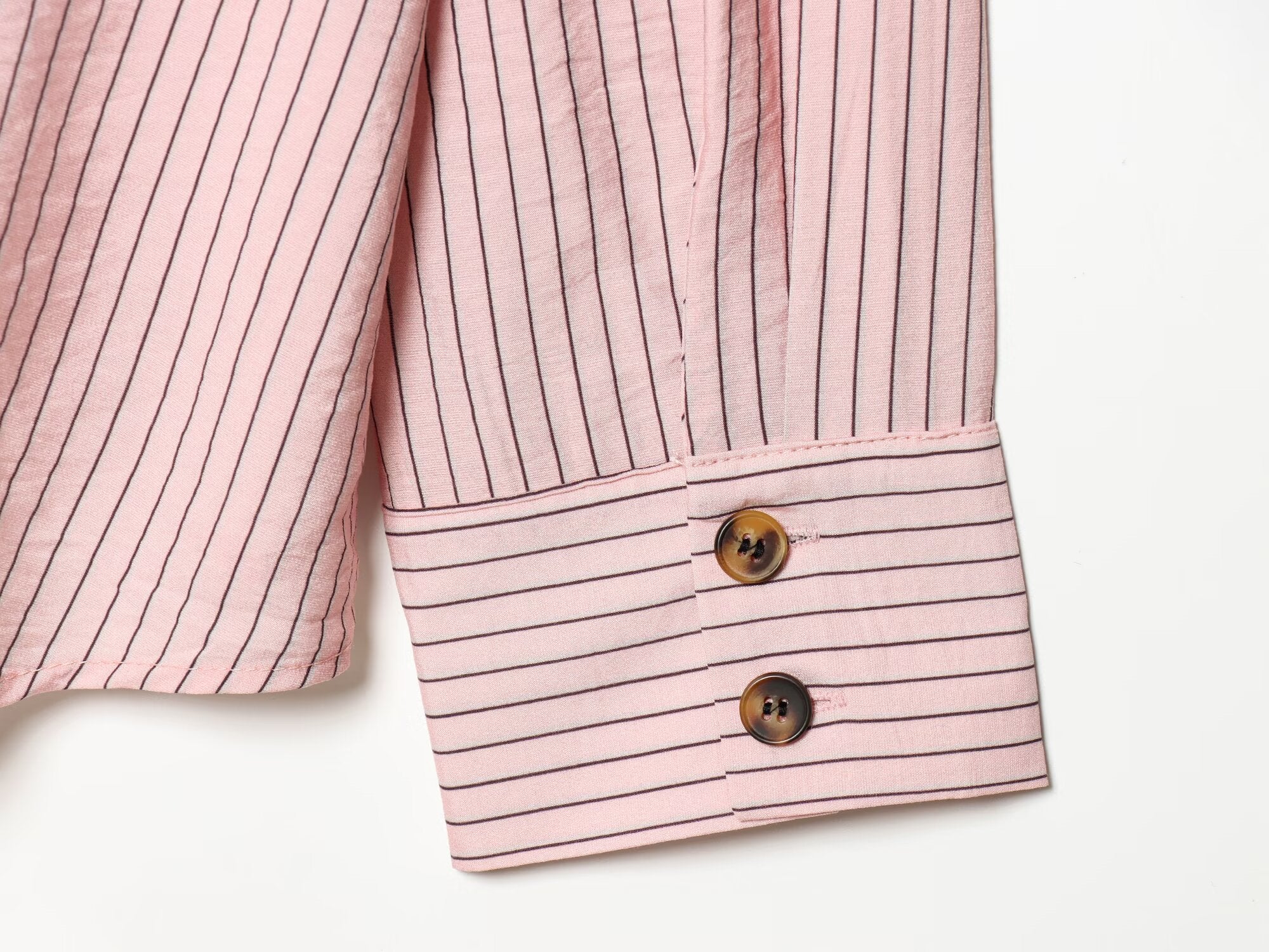 Women's loose striped high neck shirt