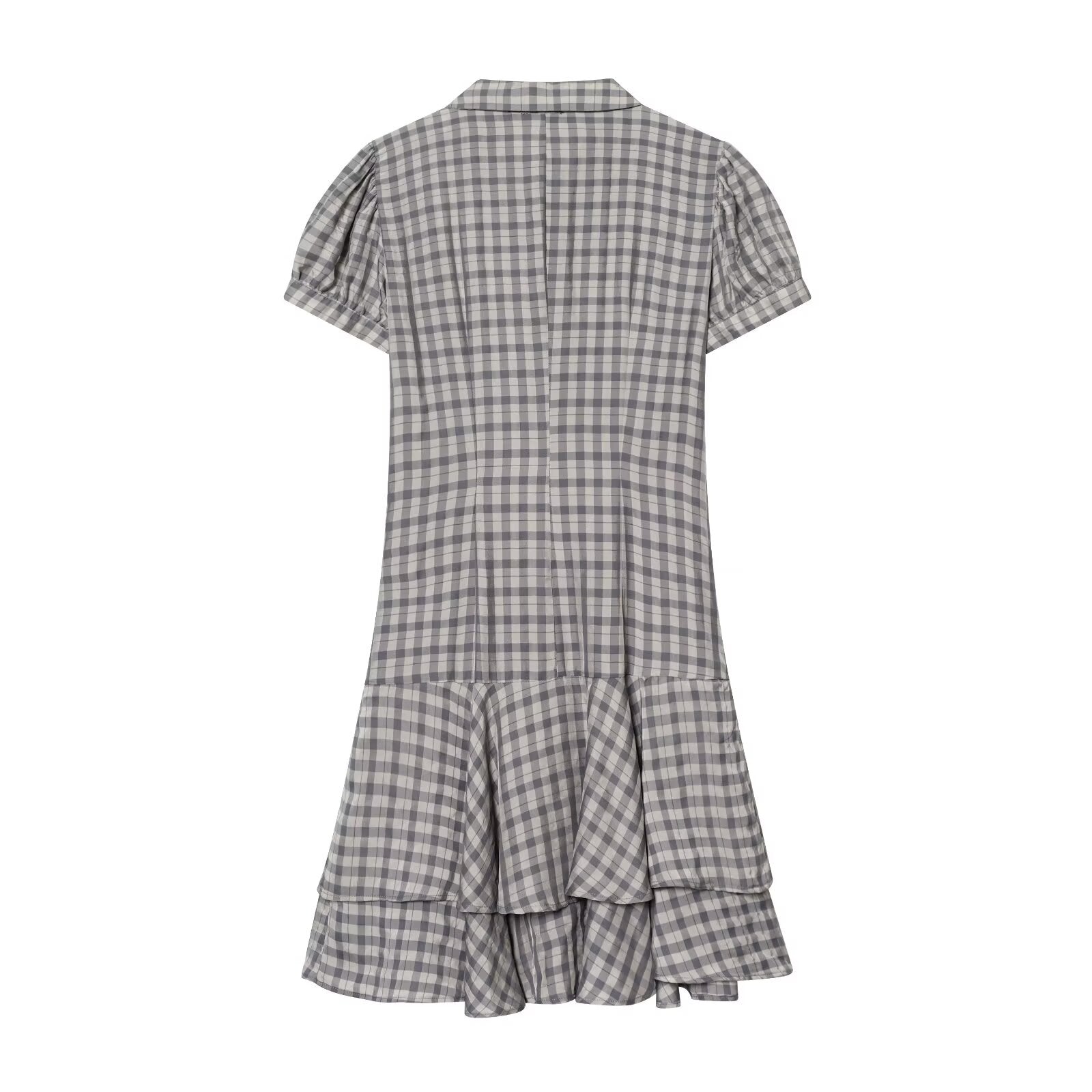 Women's layered decorative plaid mini dress