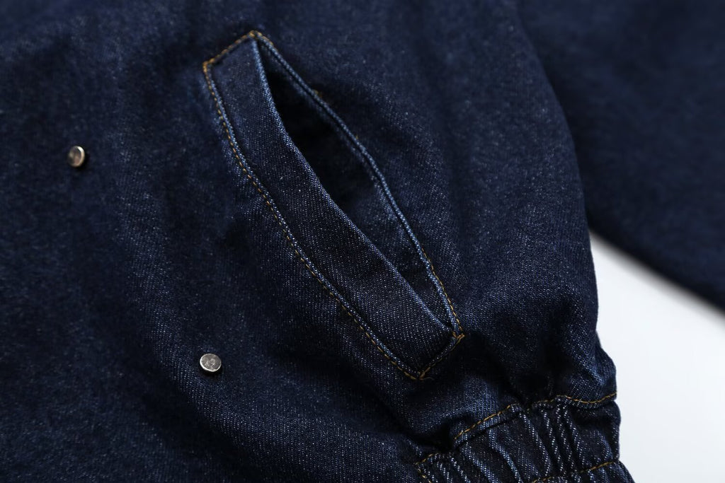 suit Women's 2 pieces short denim pilot jacket Coat+jeans