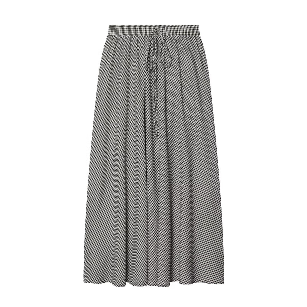 Women's casual plaid MIDI skirt