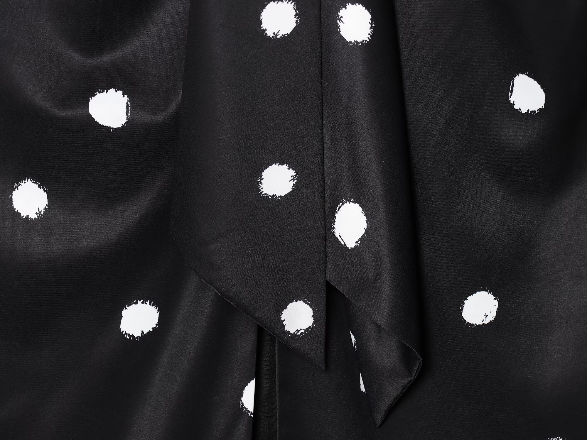 Women's knot decoration polka dot MIDI skirt