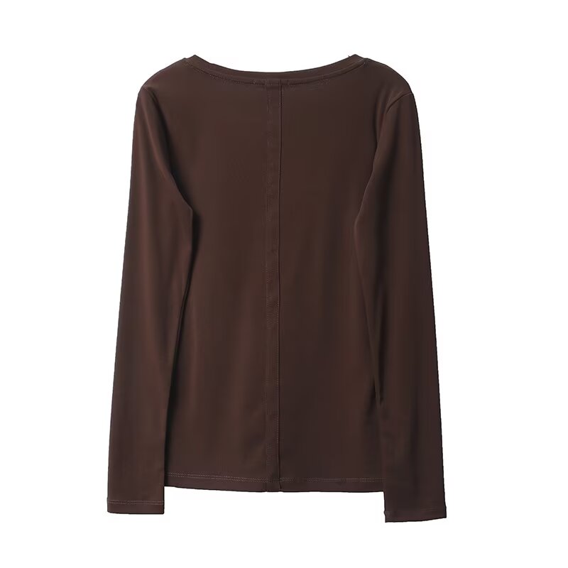 Women's slim V-neck long sleeved T-shirt