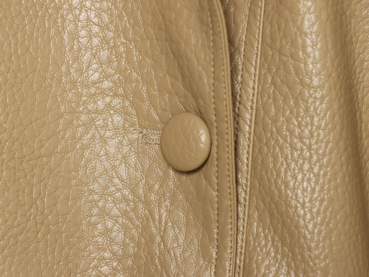 Women's leather effect loose pilot jacket Coat