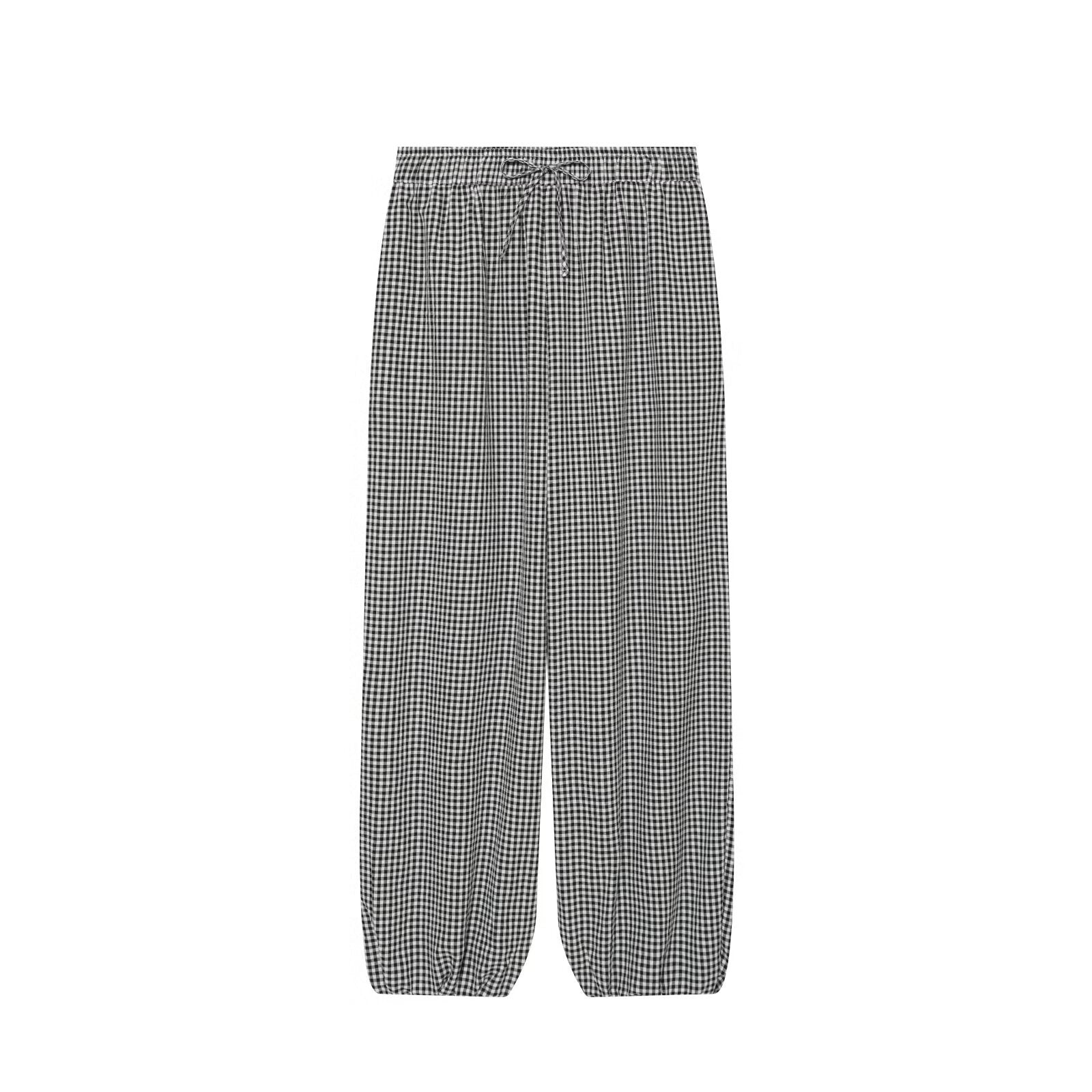 Women's casual plaid lantern pants