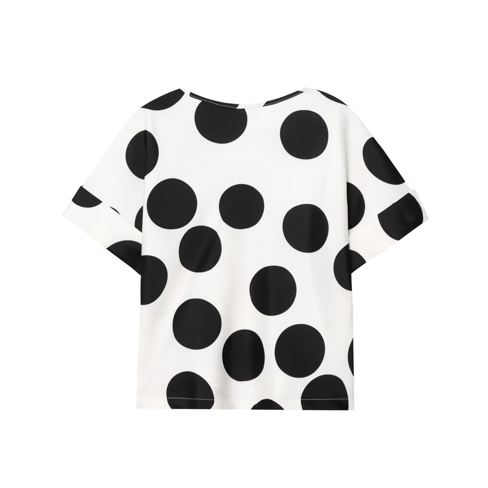 suit Women's 2 pieces O Neck short sleeved polka dot top+Pants