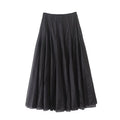 Women's chic fashion casual pleated chiffon A-line MIDI skirt