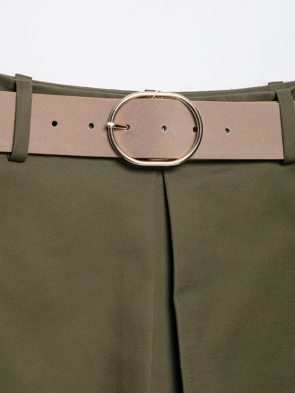 Women's with belt casual pleated culottes