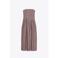Women's Summer Fashion plaid strapless Midi Dress