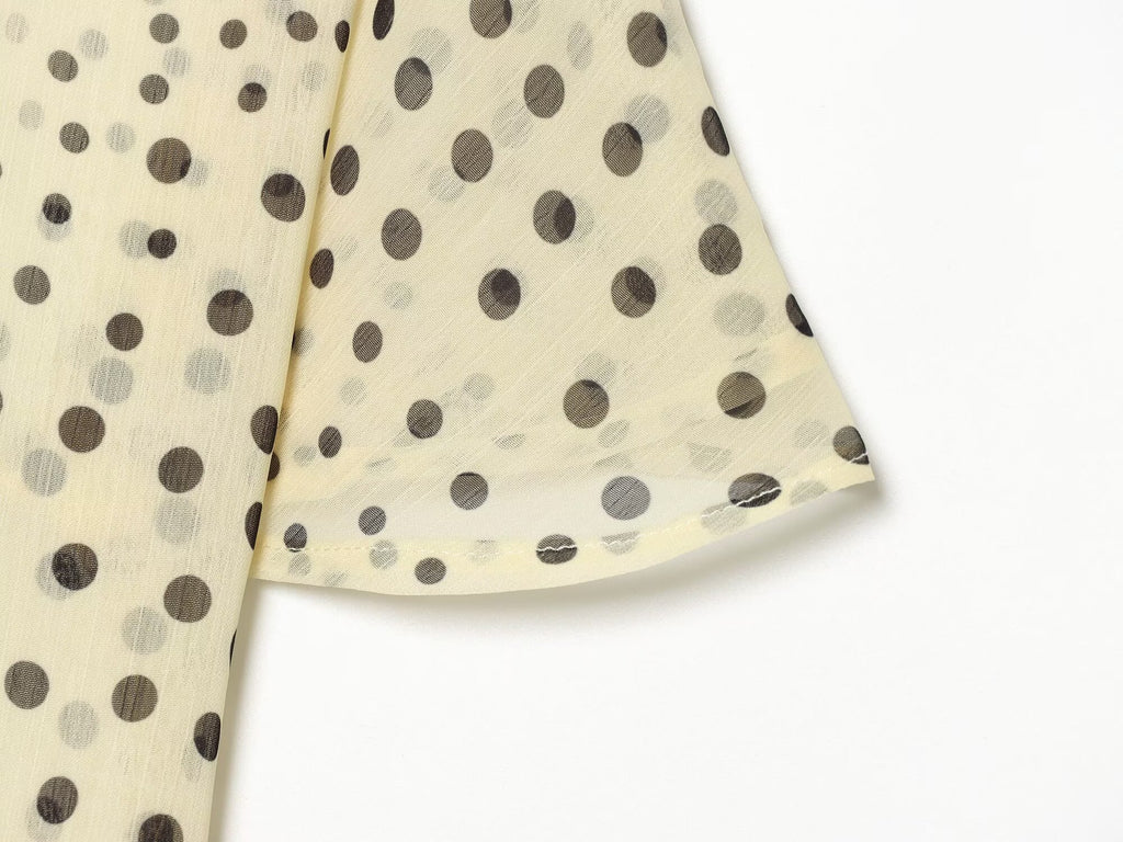 Women's short sleeved polka dot dress