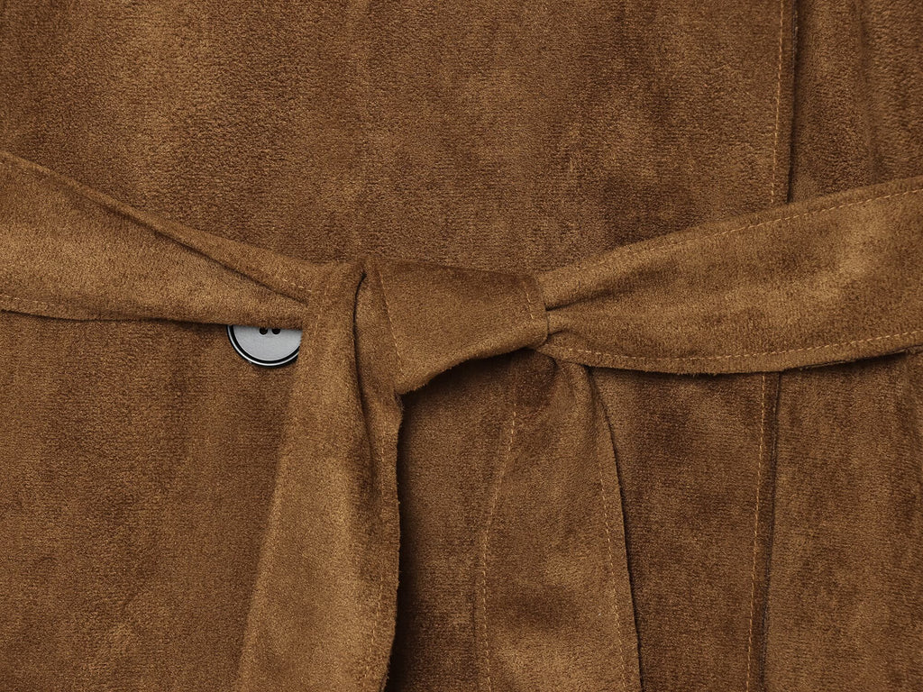 Women's with belt suede effect windbreaker Coat