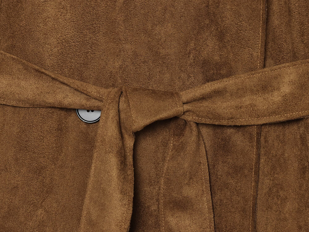 Women's with belt suede effect windbreaker Coat