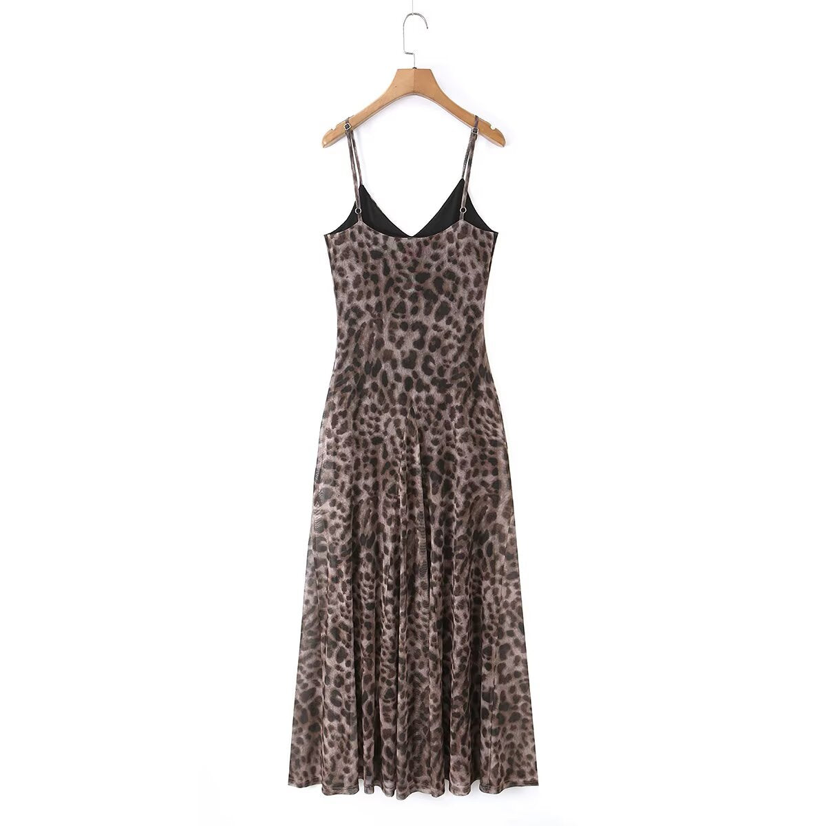 Women's elastic mesh suspender dress