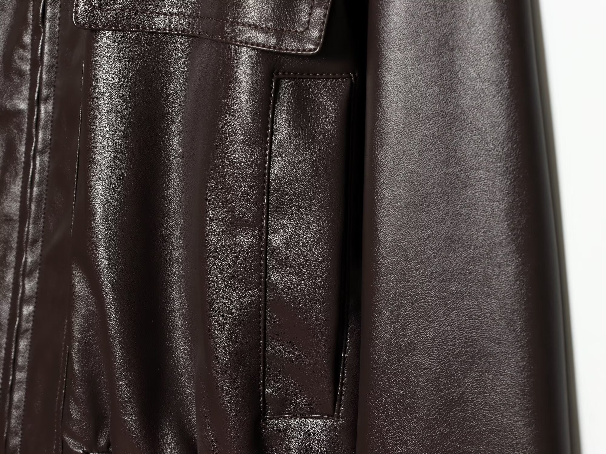 Women's casual short imitation leather jacket Coat