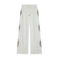 Women's side printed casual straight pants
