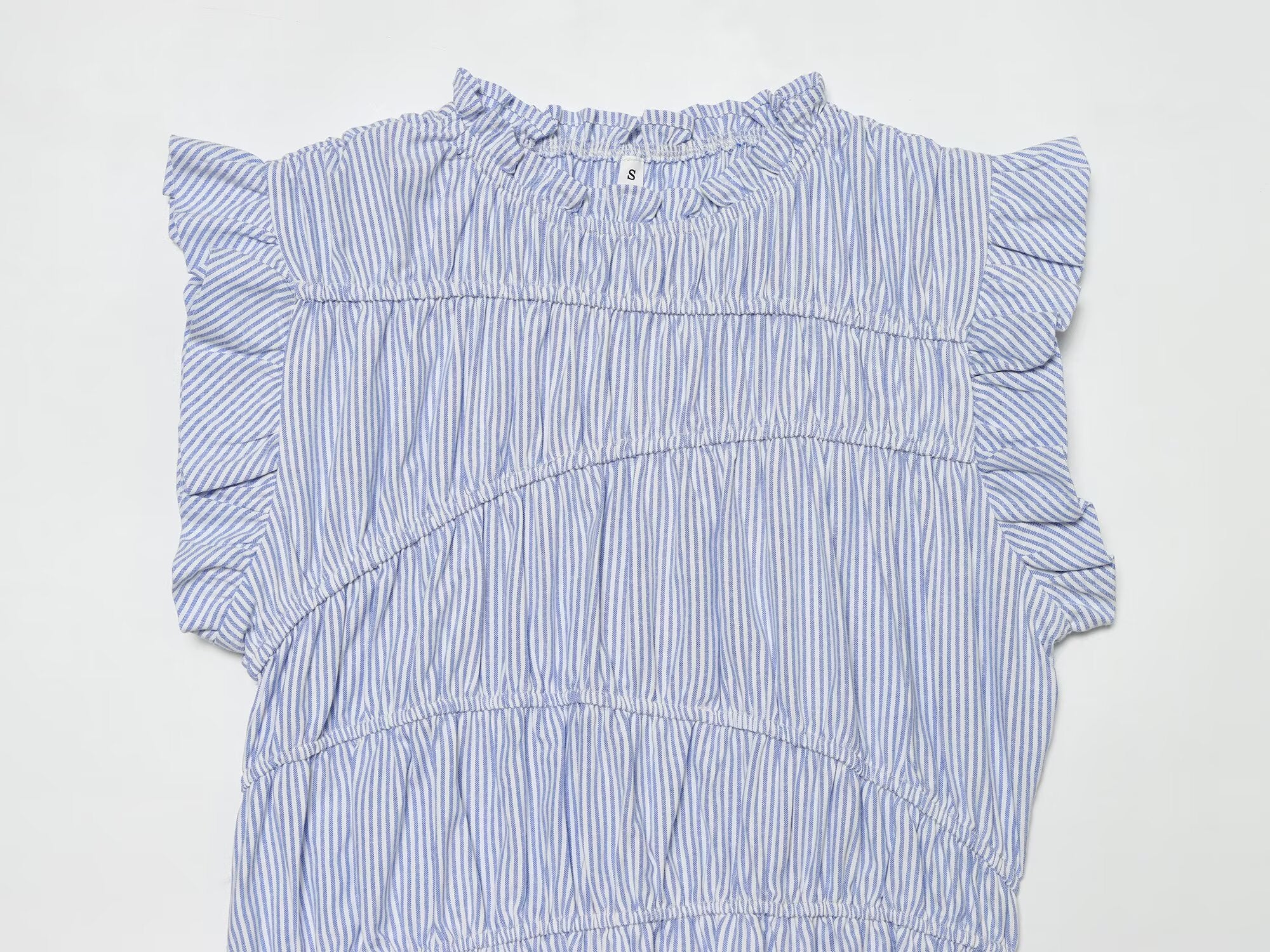 Women's lace up decorative elastic striped top