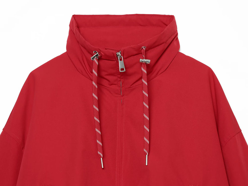Women's with drawstring short cotton jacket Coat