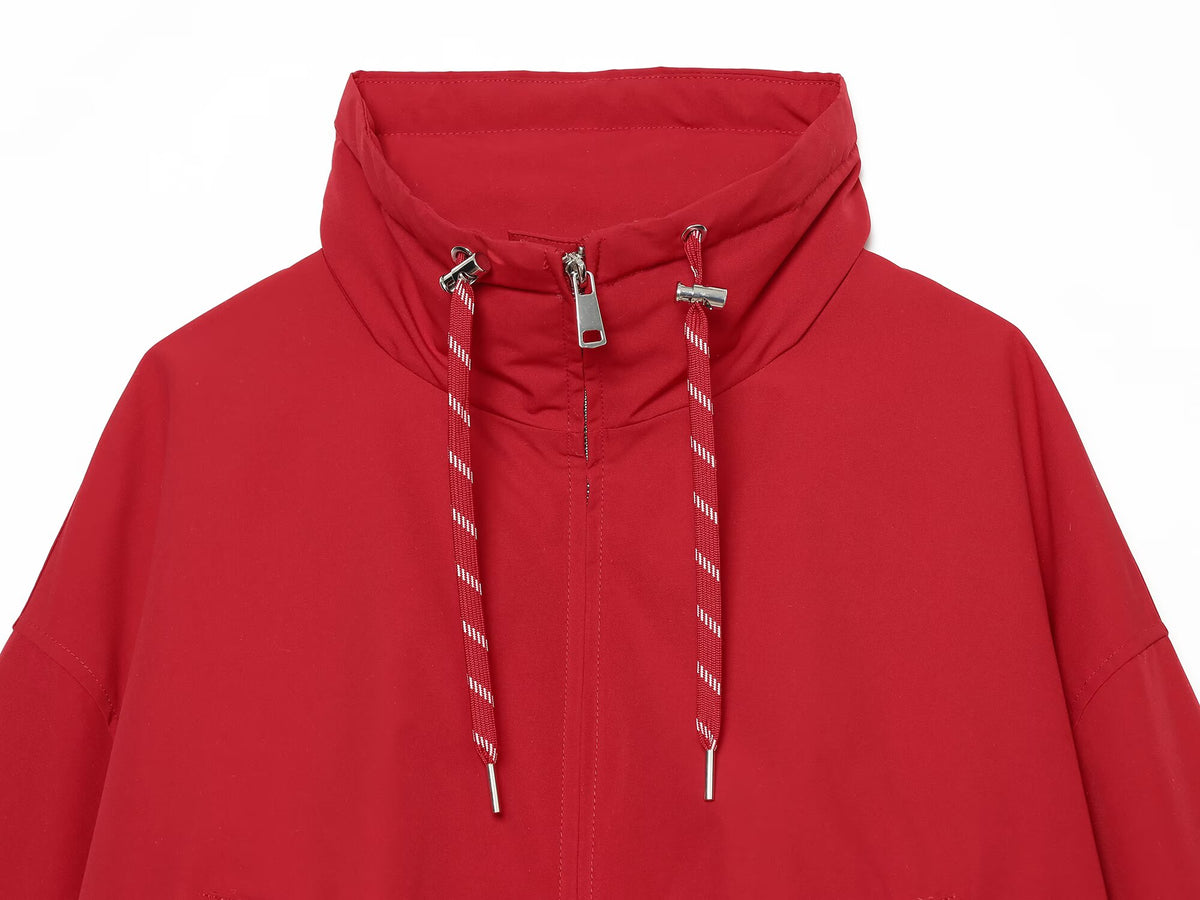 Women's with drawstring short cotton jacket Coat