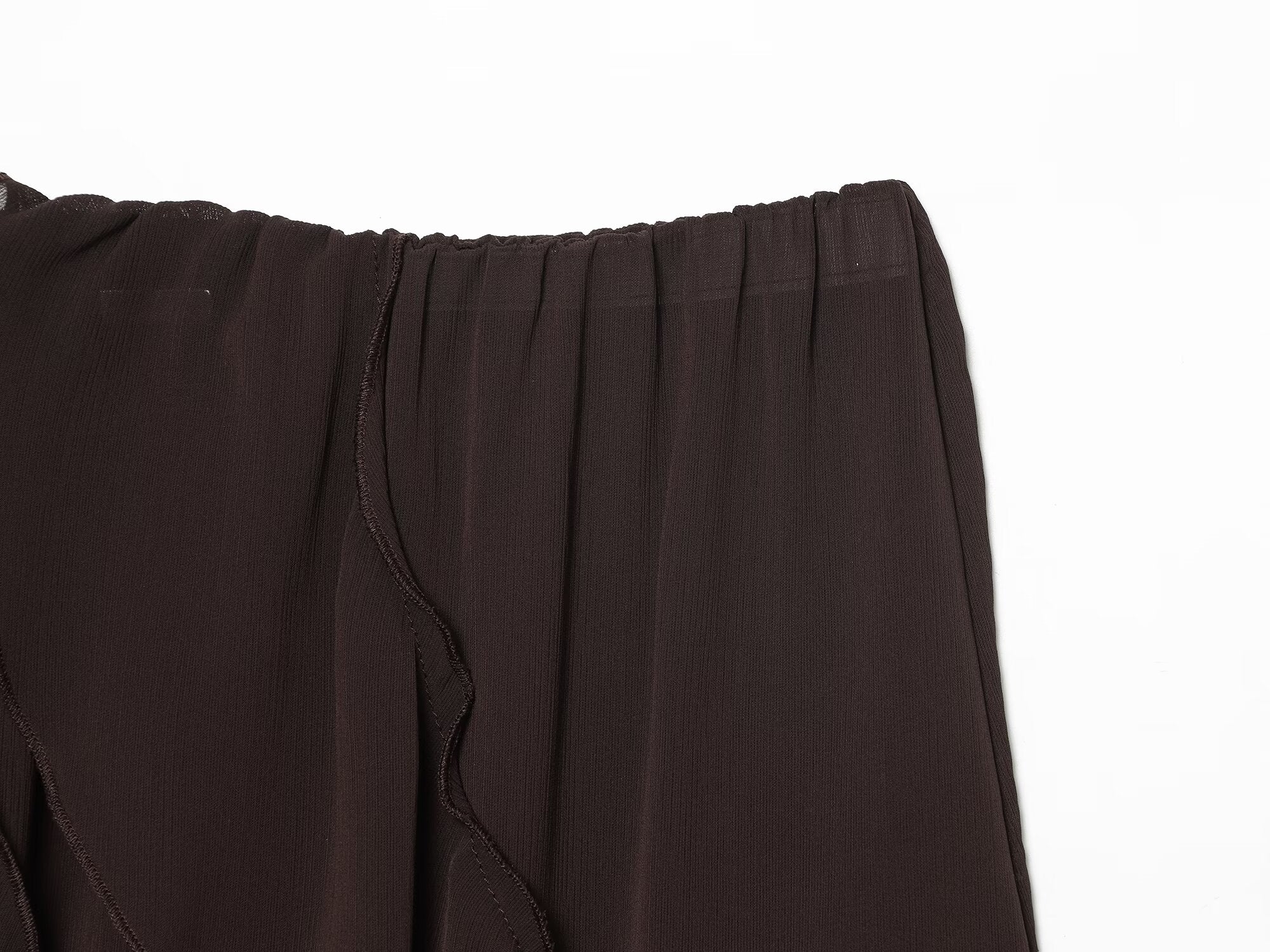 Women's ruffled draped Midi skirt