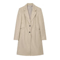 Women's with shoulder pads long style soft textured coat