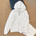Female new embroidered hooded sweater zipper coat
