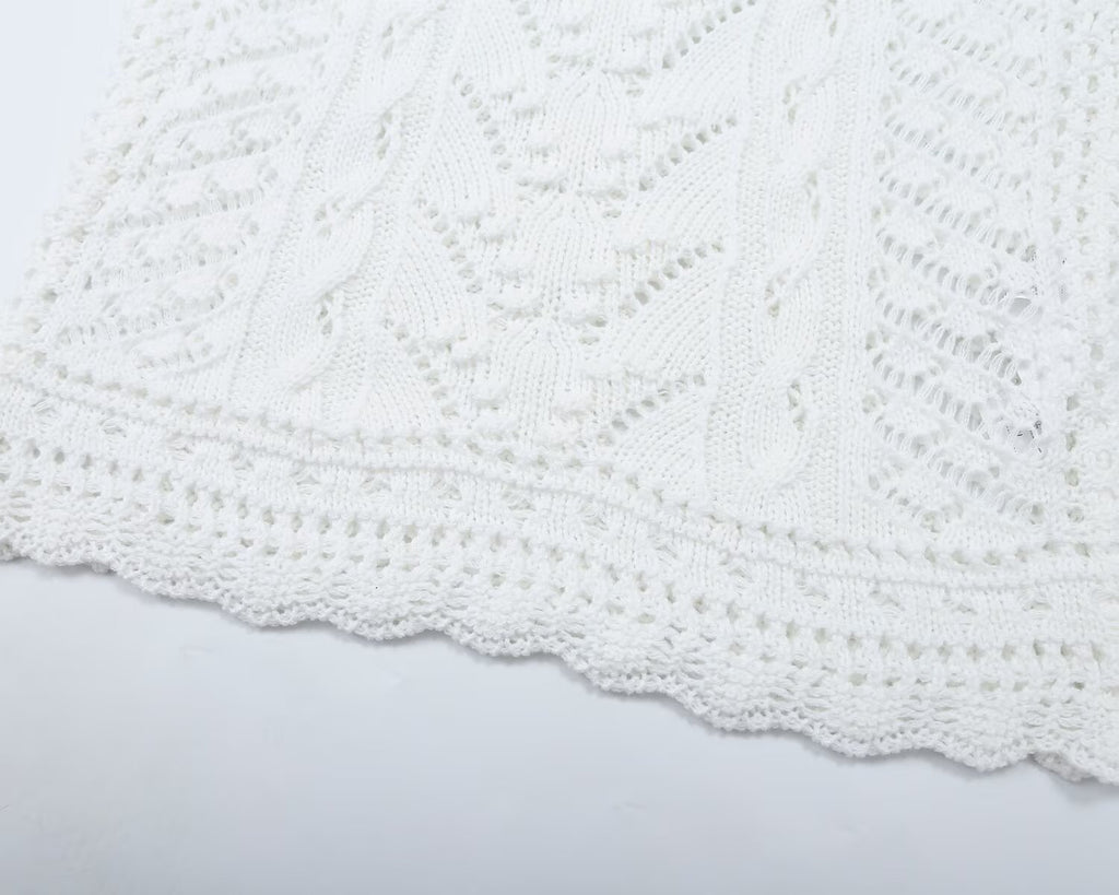 Women's hollow texture knitted sweater