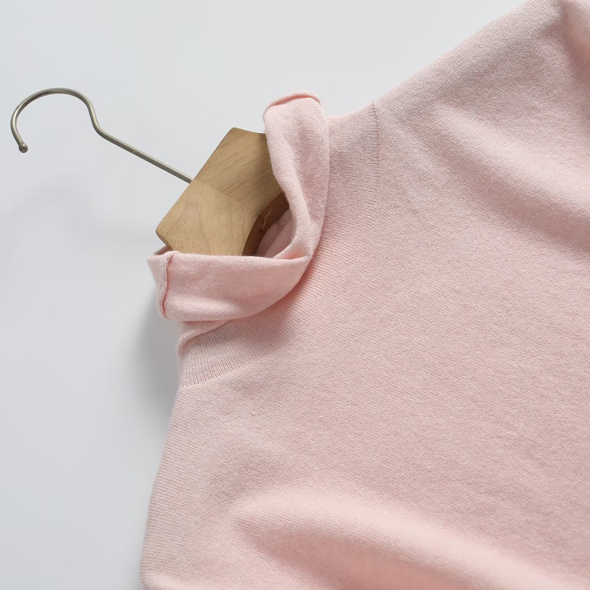 Women's Pile up collar Short Sleeve Knit Sweater