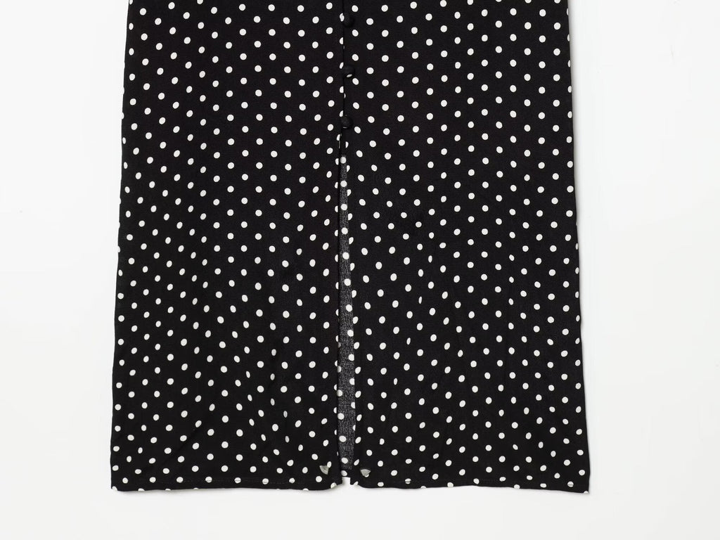 Women's long sleeved polka dot MIDI dress