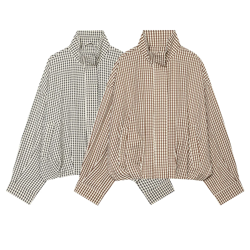 Women's casual plaid pilot jacket Coat