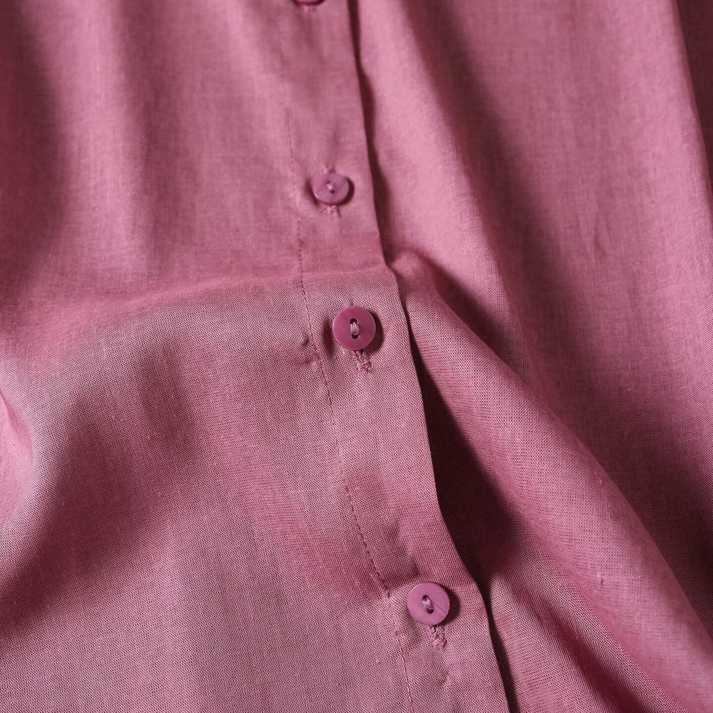 Women's loose linen blended Lapel shirt
