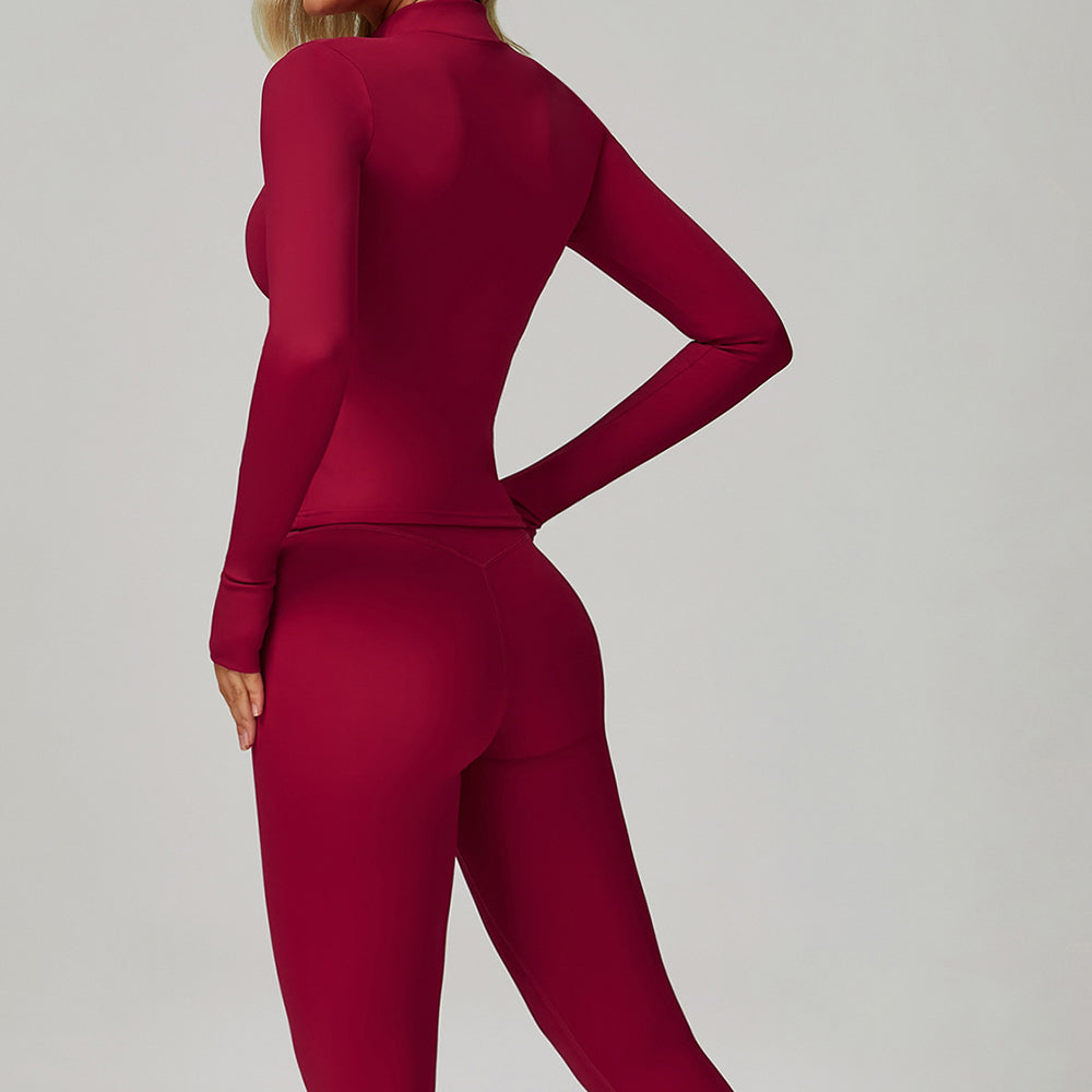 Women's new zipper tight running top