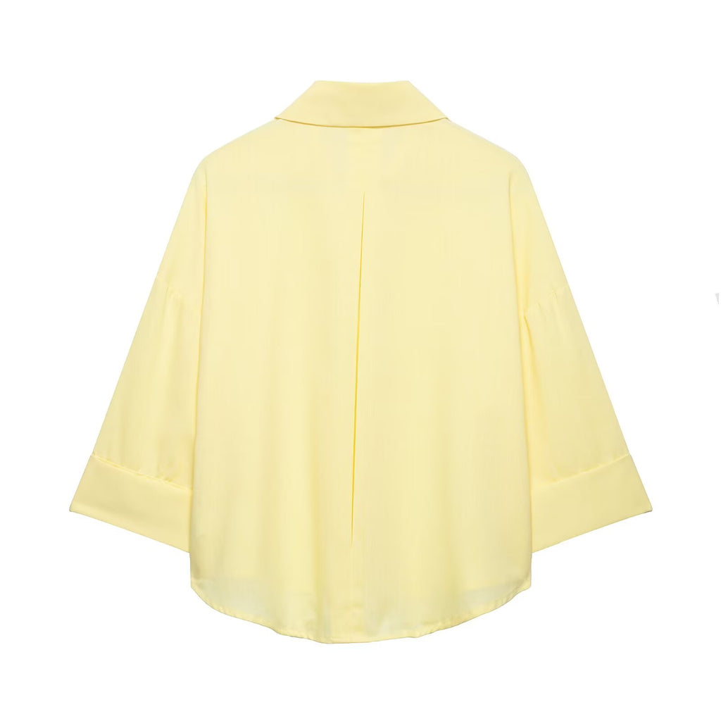 Women's casual lapel button up shirt