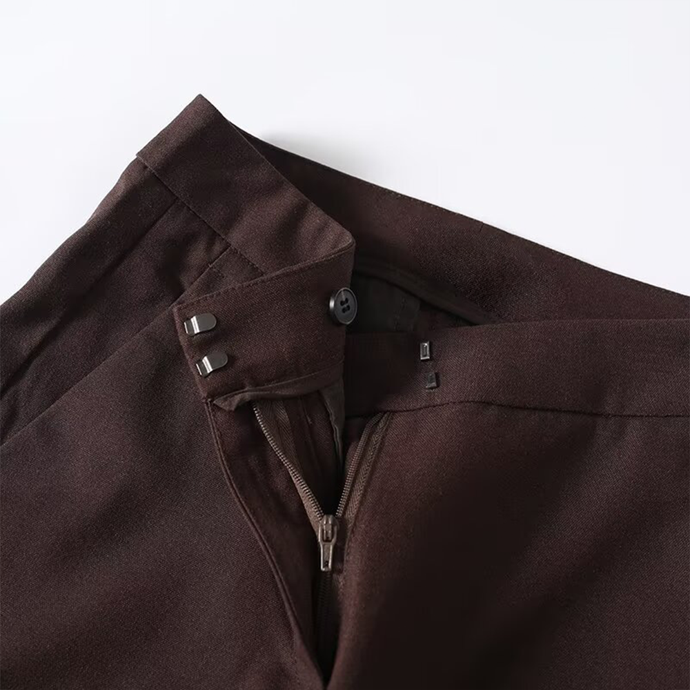Women's slim versatile linen blend straight pants