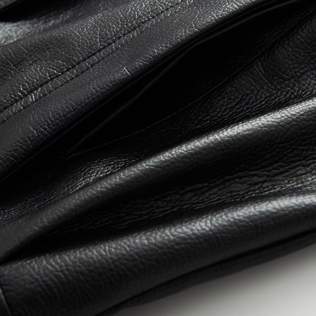 Women's black faux leather pilot jacket Coat