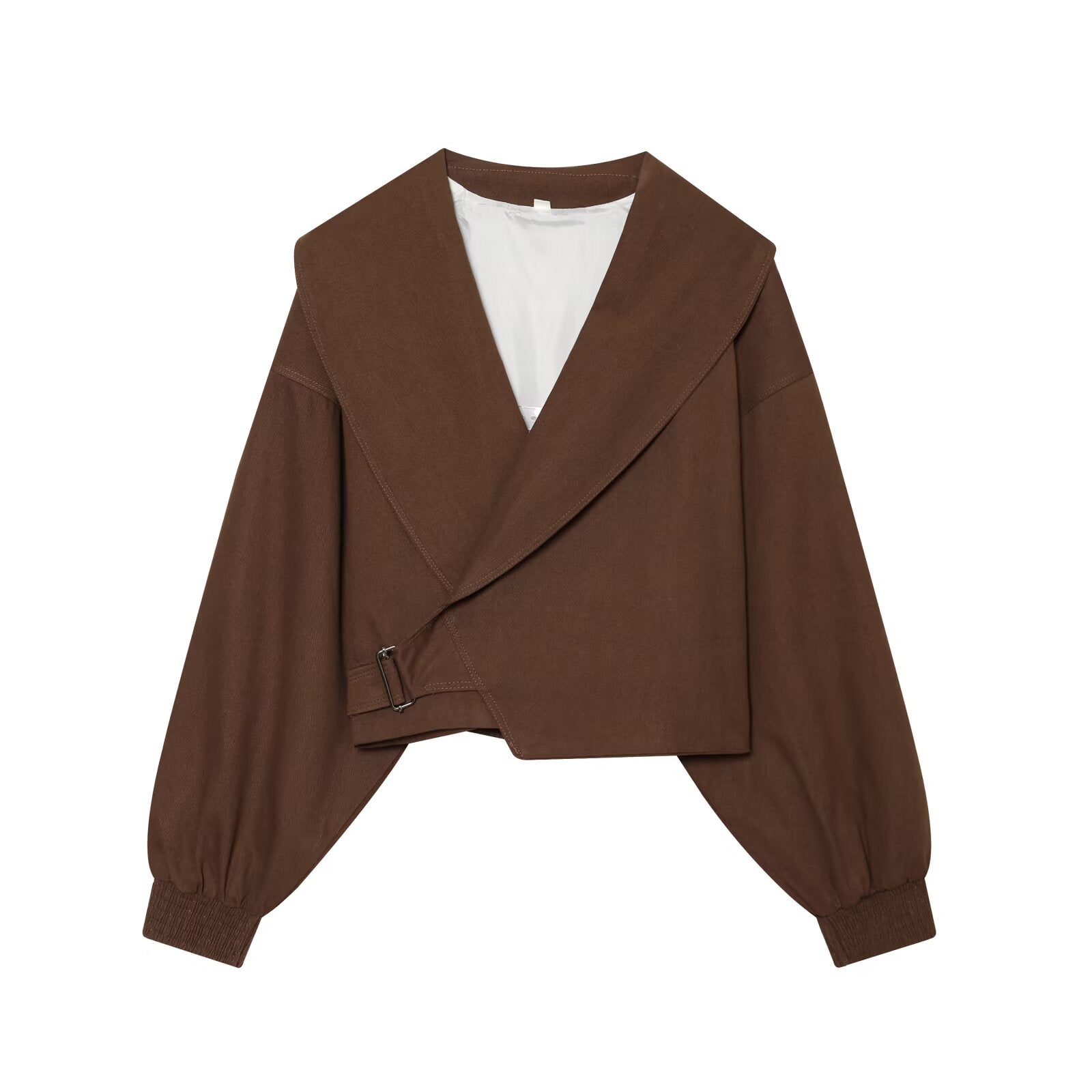 Women's long sleeved lapel short Coat