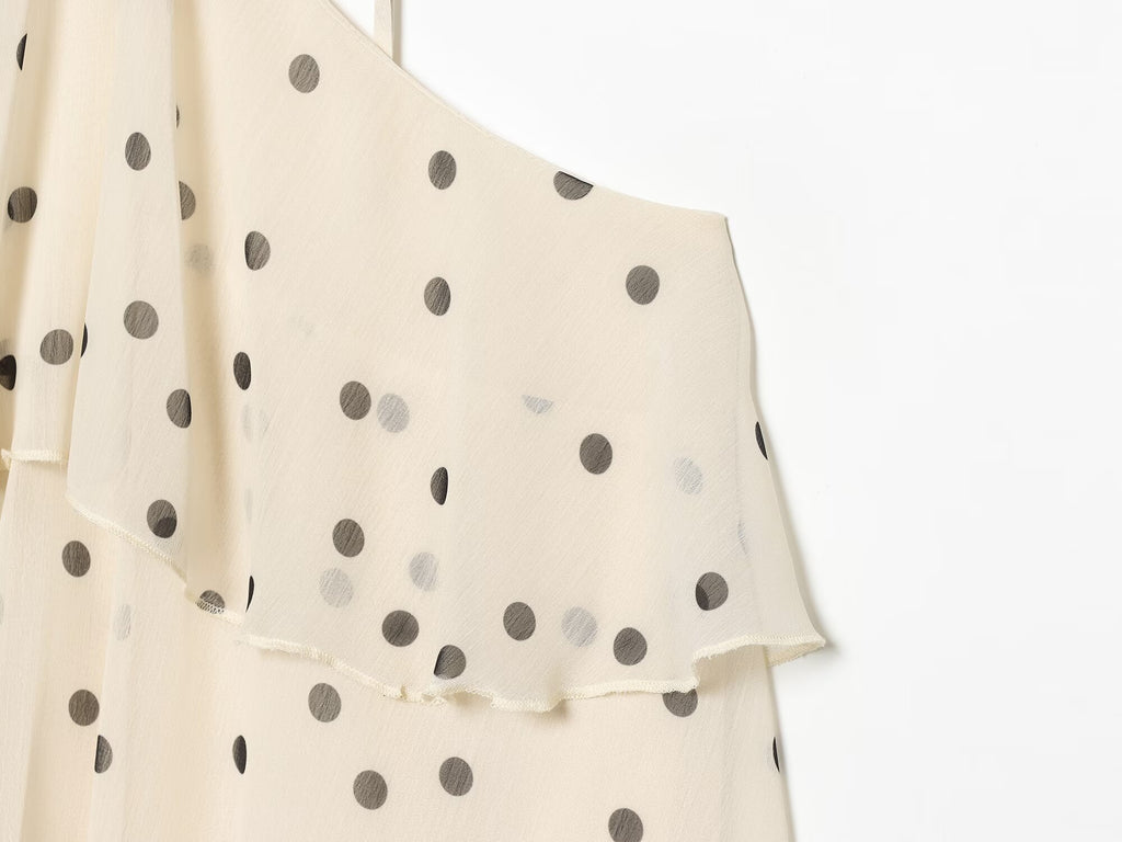 Women's vacation style polka dot cake dress