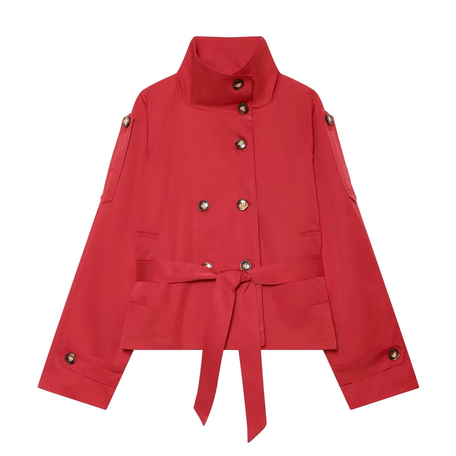 Women's double breasted lace up windbreaker Coat
