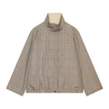 Women's double-sided wear short plaid windbreaker Coat