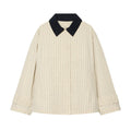 Women's loose plaid contrasting collar jacket