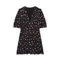 Women's slim V-neck printed mini dress