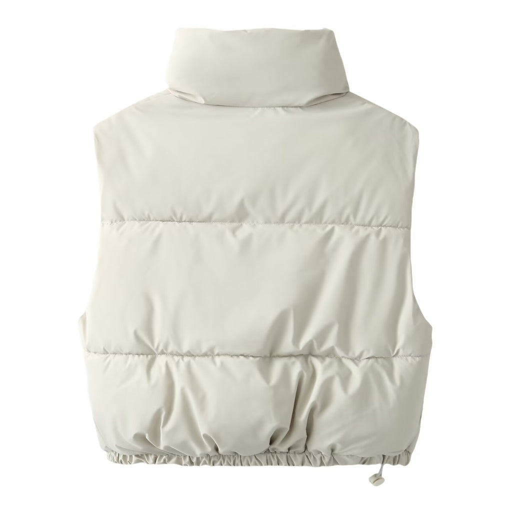 Women's short standing collar cotton vest