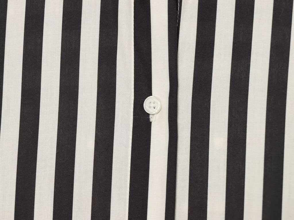 Women's patchwork waistband decorative striped shirt