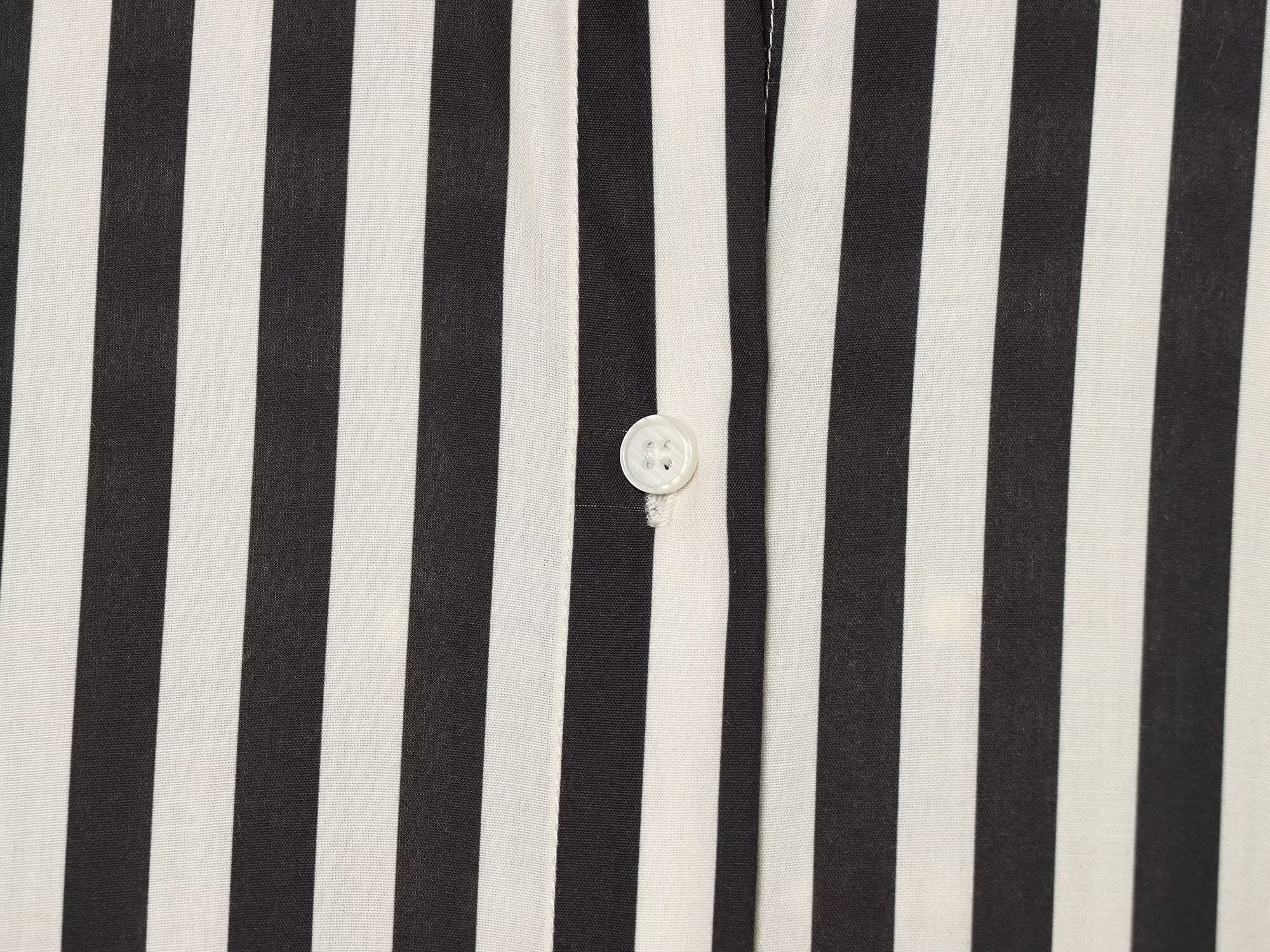 Women's patchwork waistband decorative striped shirt